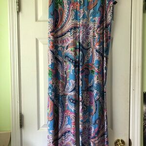 Lauren Ralph Lauren Women Size 2X Blue Print Pants